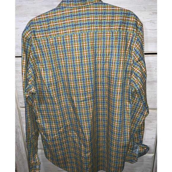 Limited Robert Graham Green, Blue, & Orange Checkered Button-Up - Medium - Picture 3 of 7